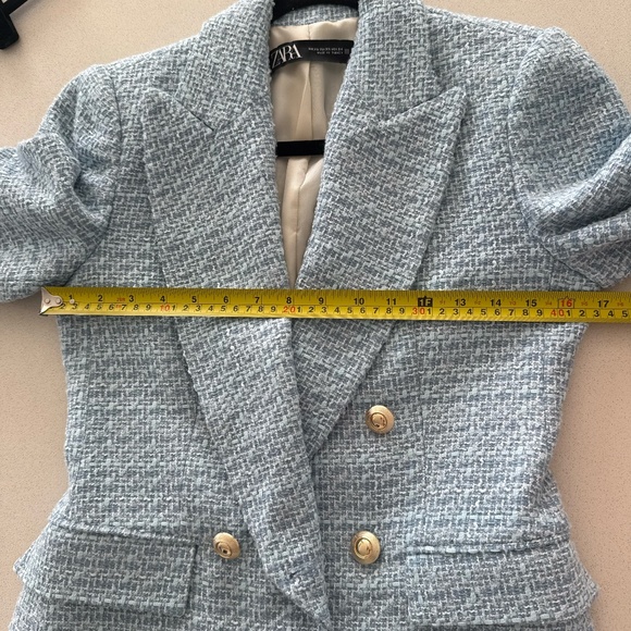Light Blue Tweed Blazer & Skort Matching Set Size XS - Picture 11 of 16